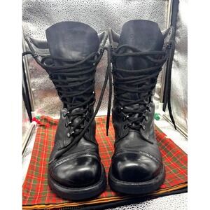 VTG Corcoran Jump Boots Mens 7E Black 10" Leather 1525 Made In USA Military